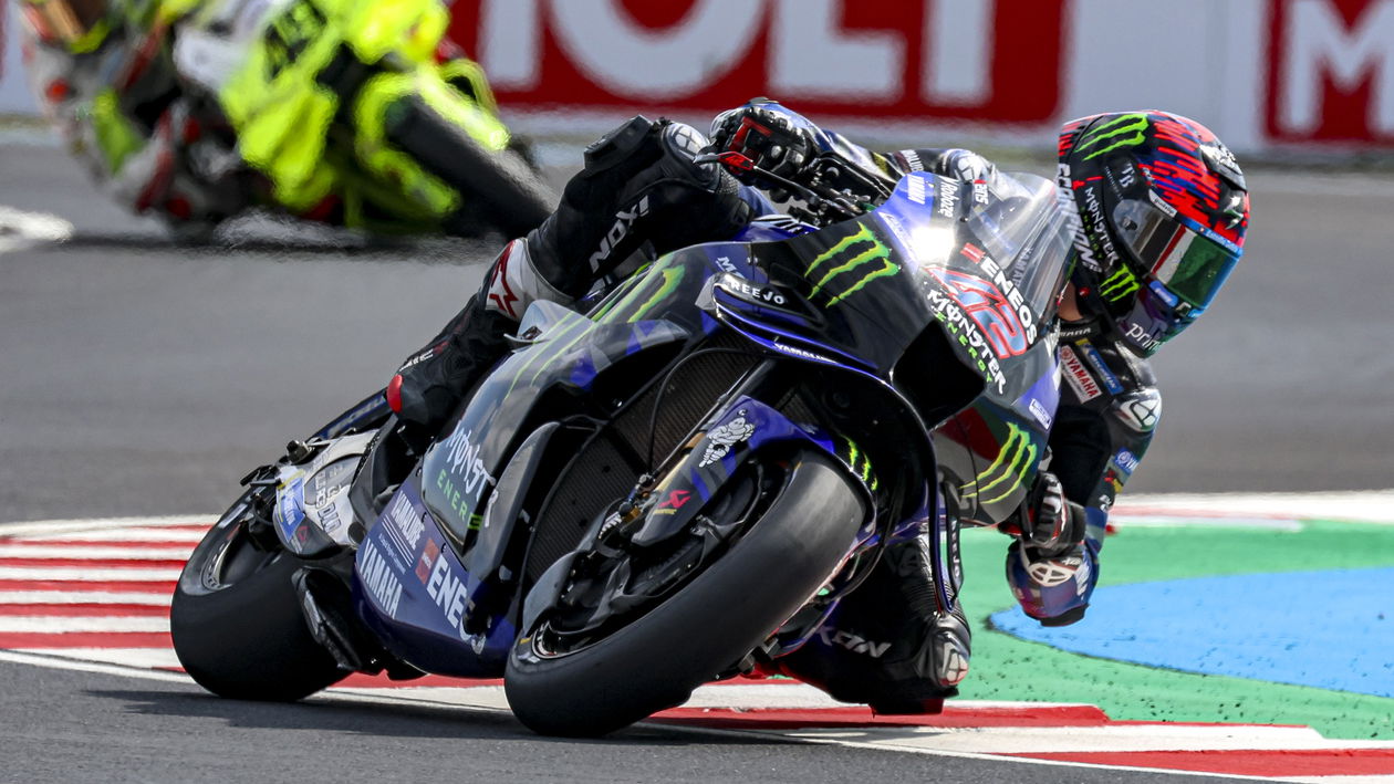 Yamaha's current race bike, at the 2025 Hungarian grand prix